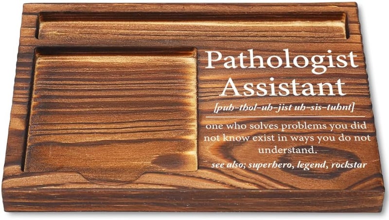 CWGOTC Pathologist Assistant Gifts, Wooden Sticky Note Holder for Desk, Appreciation Gifts for Medical Assistants, Graduation, Birthday, Christmas, Self-Stick Note Pad Organizer YCB55 - Image 1